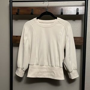 Lululemon Softstreme Ribbed-Hem Pullover size 4 Color: Natural Ivory